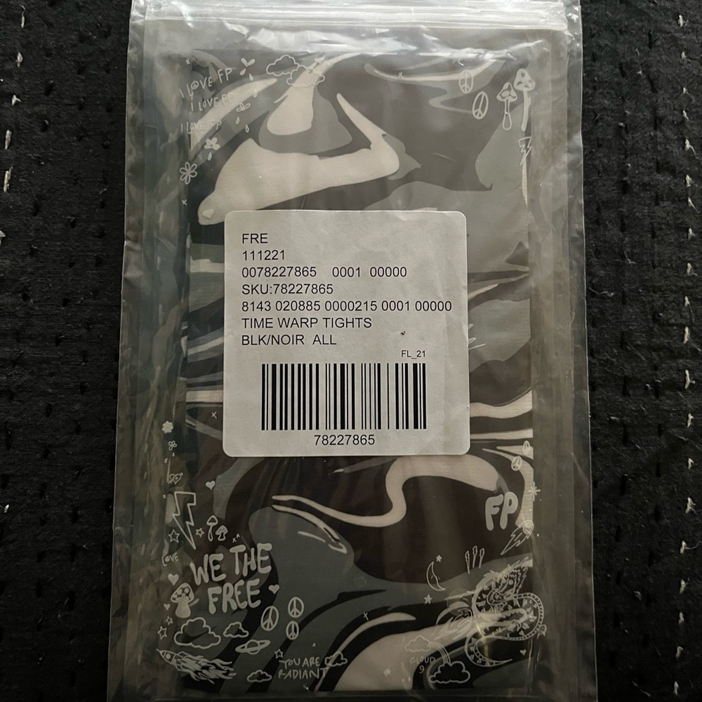Free People Black and White Time Warp Tights